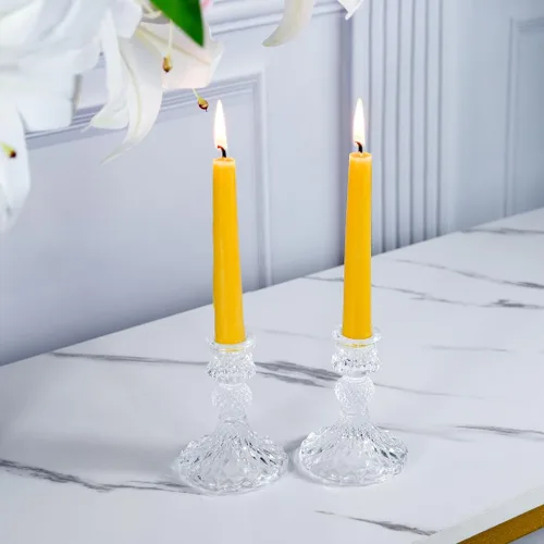 Miniatura 4 de DEYBBY - Juego de 12 velas cónicas de cera de abeja natural de 6 pulgadas, sin humo y sin goteo, velas de cera de abeja orgánica pura, 4-5 horas
