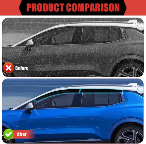 Miniatura 5 de Viseras de ventana, protectores de lluvia para Chevy Equinox EV 2025 2026, deflectores de ventana adhesivos, protección contra la intemperie