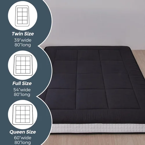 Miniatura 5 de MAXYOYO Colchón tipo futón extra grueso de 6 pulgadas, colchón plegable japonés para adultos, almohadilla de tatami enrollable para habitación