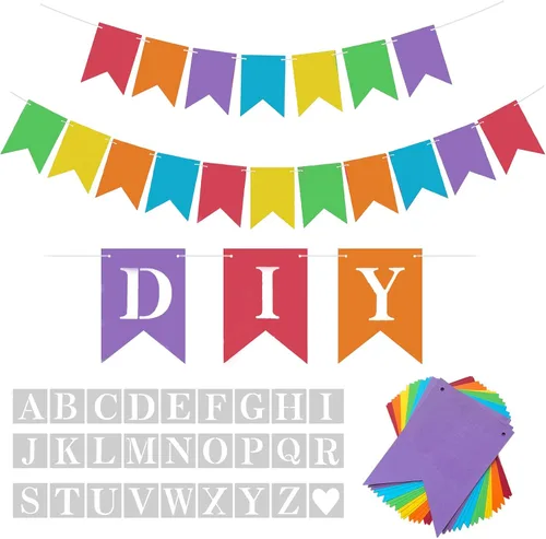 Miniatura 7 de Kit de pancarta negra personalizada, divertido personalizar tu fiesta, pancarta de texto/frase personalizada, juego de banderines de papel incluye