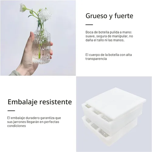 Miniatura 7 de SUPMIND Juego de 12 jarrones de vidrio para brotes, pequeños jarrones de flores transparentes a granel para centros de mesa, mini jarrón vintage