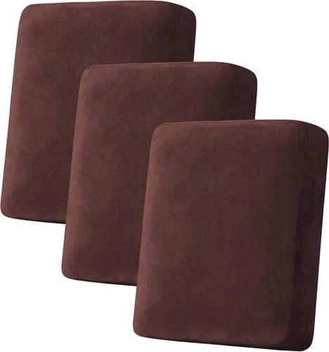 Miniatura 147 de H.VERSAILTEX - Funda de terciopelo elástica y afelpada para protección de cojines de sofá biplaza, silla o sofá, 2 piezas, tamaño grande, color gris
