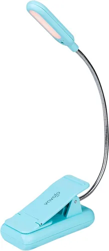 VAVOFO Luz de Lectura Recargable, Bloqueo de Luz Azul, Luz de Lectura Ámbar 1600K con Clip, Cuidado de los Ojos 7 LEDs Luz de Libro para Niños para