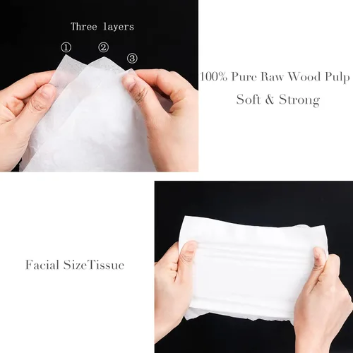Miniatura 7 de Caja redonda de pañuelos enlatados para automóvil, pañuelos faciales, toalla facial de tubo cilíndrico, 4 recipientes de 3 capas para servilletas