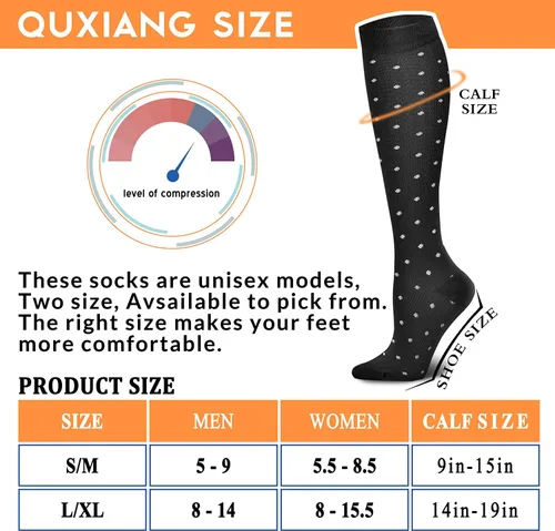 Miniatura 7 de Calcetines de compresión para mujeres y hombres de 15 a 20 mmHg mejor médico lactancia para correr atletismo venas varicosas viajes