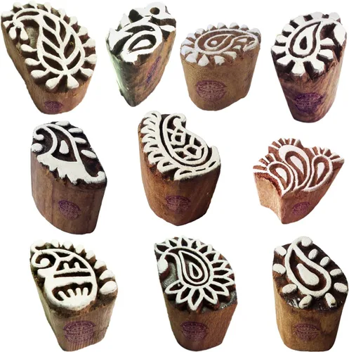 Miniatura 26 de Sellos de impresión de arcilla Arty Crafty pequeños bloques de madera con forma floral (juego de 10) Htag2101