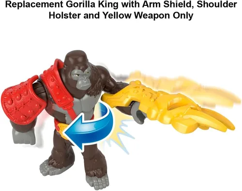 Miniatura 3 de Fisher-Price Pieza de repuesto Imaginext Gorilla Fortress Playset – HML57 – GYX00 ~ Repuesto Posable Gorilla King con protector de brazo, funda