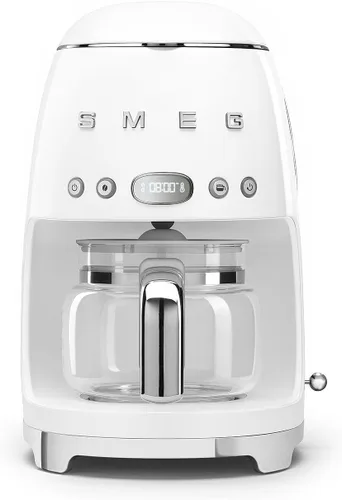 Miniatura 14 de Smeg Cafetera de goteo estética de estilo retro de los años 50 con jarra de vidrio de 10 tazas, función de arranque automático, plato para mantener