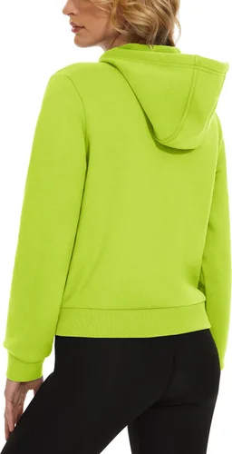 Miniatura 4 de MAGCOMSEN Sudadera corta con capucha para mujer, forro polar, con cremallera completa, con bolsillos