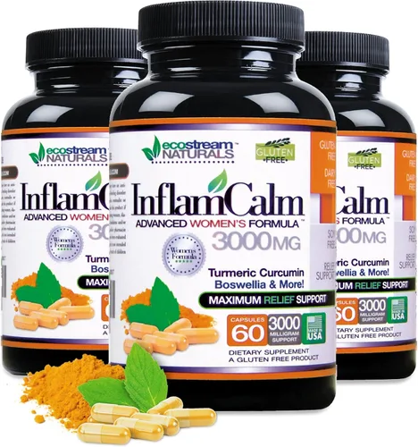 Miniatura 4 de Fórmula 3000 InflamCalm Advanced para mujer con cúrcuma, curcumina, enzimas y boswellia. Vegetariana, sin gluten - (el embalaje puede variar)