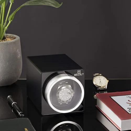 Miniatura 5 de MOZSLY Reloj Winder para Relojes Automáticos 12 Modo de Rotación con Bastante Motor Metal