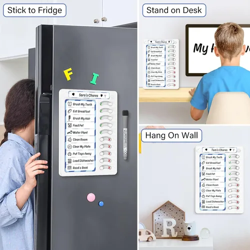 Miniatura 5 de Tabla de tareas para niños, tablero de tareas de borrado en seco, herramientas para TDAH para niños, lista de tareas de lista de tareas tabla