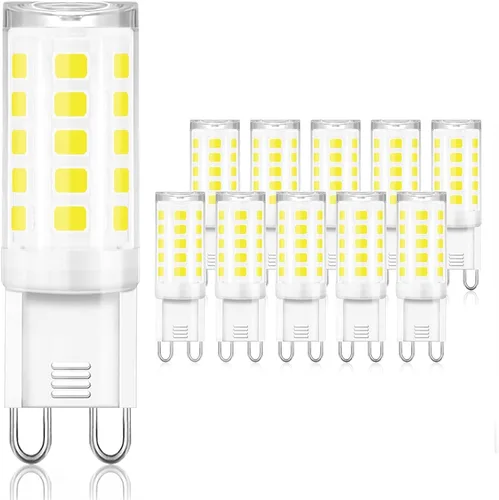 Miniatura 8 de Winshine - Bombilla LED G9 doble clavija, bombillas T4 G9 de luz diurna de 6000 K para candelabros, 4 W (equivalente halógeno de 40 W), ángulo