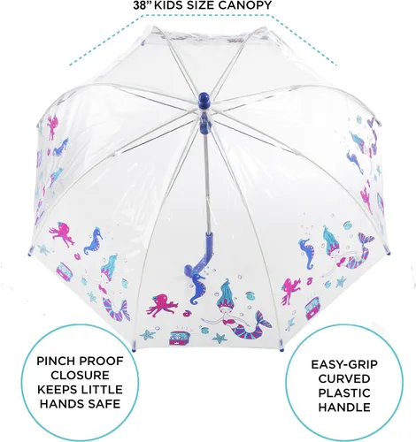 Miniatura 2 de Totes Kids Clear Bubble Umbrella, Ocean Princess