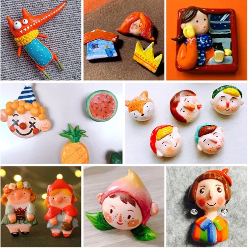 Miniatura 7 de 22 herramientas de arcilla seca al aire para adultos, fabricación de joyas, suministros de polímero para esculpir, juego de pinceles de pintura