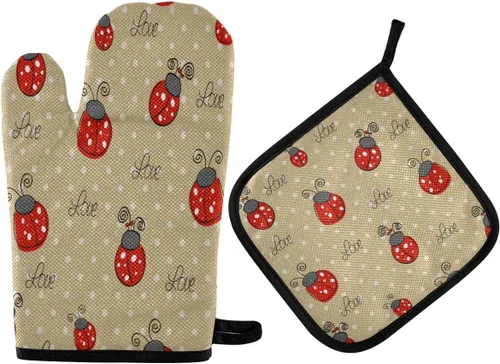 Miniatura 9 de ZZXXB Spring Bird - Guantes de cocina dobles con diseño floral de mariposa, resistentes al calor, antideslizantes, extra largos de 7 x 35 pulgadas