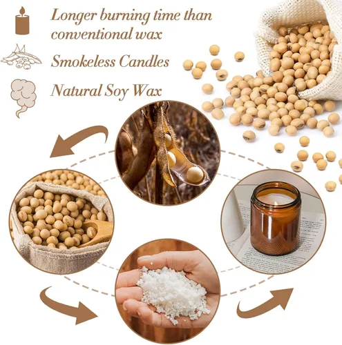 Miniatura 3 de Sukh Cera de soja para fabricación de velas, copos de cera de soja natural, puro Cera para velas, sin aditivos, suministros para contenedores