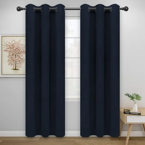 Miniatura 250 de Easy-Going - Cortinas opacas para dormitorio, aislamiento térmico sólido con ojales, cortinas de ventana para reducción de ruido, cortinas