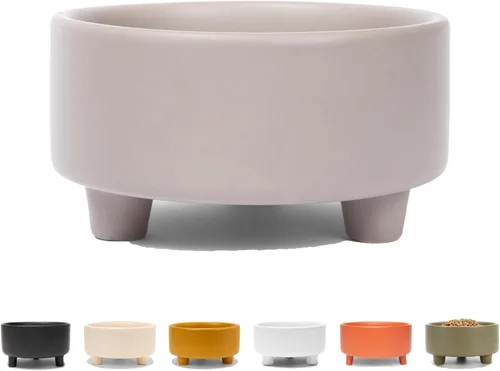Miniatura 14 de Waggo Uplift - Tazón de cerámica para perros para razas pequeñas, medianas y grandes, pesado y duradero, para alimentos y agua, apto para Crema