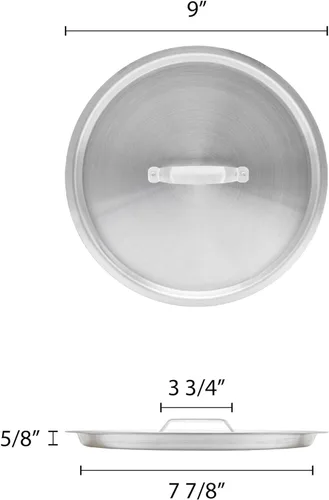 Miniatura 3 de TrueCraftware - Tapa de olla de aluminio de 5 cuartos de galón de 9 pulgadas de diámetro x 5/8 pulgadas de grosor: tapa de olla multiusos