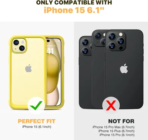 Miniatura 538 de Diaclara Funda diseñada para iPhone 16, mejorada [protección completa de la cámara], carcasa resistente de cuerpo completo con protector de pantalla