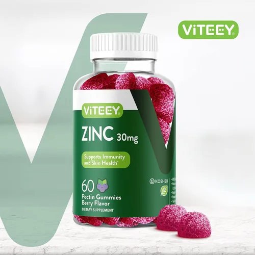 Miniatura 2 de Viteey Gomitas de zinc para mujeres y hombres, suplemento de apoyo inmunológico, 30 mg, vegano, sin gelatina, sin OMG, 60