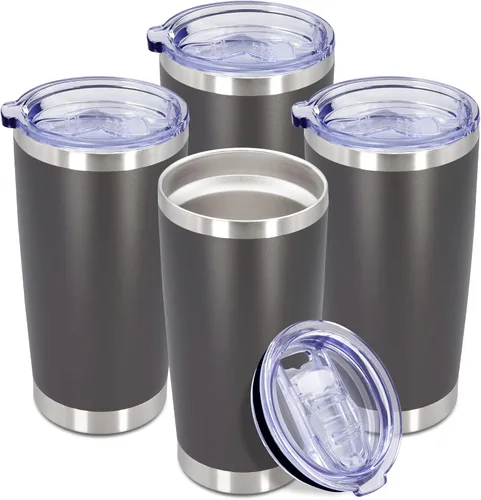 Miniatura 41 de Vaso de viaje de café de 20 onzas a granel con tapa, acero inoxidable de doble pared aislada al vacío, tazas con recubrimiento en polvo, para Rosa