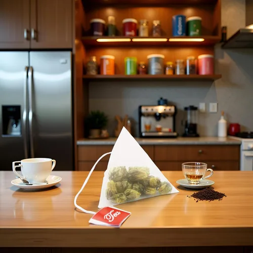 Miniatura 4 de Bolsa de té vacía desechable gris, 100 unidades, de nailon, con cierre plegable, filtro de sellado térmico, bolsa de té desechable simple, bolsa
