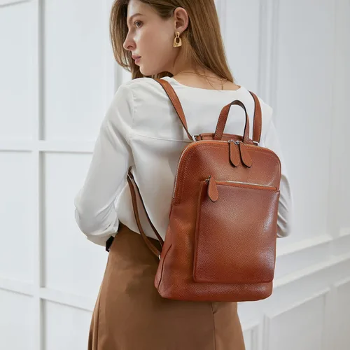Miniatura 2 de Heshe Mochila de piel vintage casual para mujer para damas y niñas