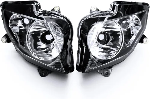 Miniatura 36 de Ensamble de lámpara de faro delantero para motocicleta compatible con Yamaha YZF600 R6 2006 2007 06 07 YZF-R6 Faro frontal transparente para moto
