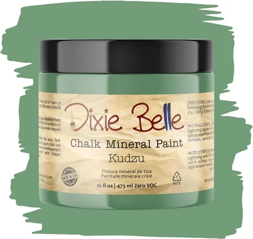 Miniatura 225 de Dixie Belle Paint Company - Pintura con acabado de tiza para muebles, color negro (Caviar), 1 galón, 128 fl oz, pintura mineral color rosa intenso
