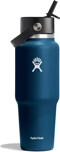 Miniatura 44 de Hydro Flask Botella de agua de viaje – Acero inoxidable aislado – Tapa ancha con pitillo, antiderrames, a prueba de fugas en 24 oz Trillium Pink