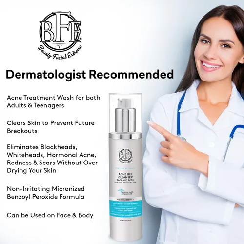 Miniatura 3 de Tratamiento de lavado facial para acné con peróxido de benzoilo – Combate las imperfecciones del acné al contacto para brotes quísticos, piel grasa