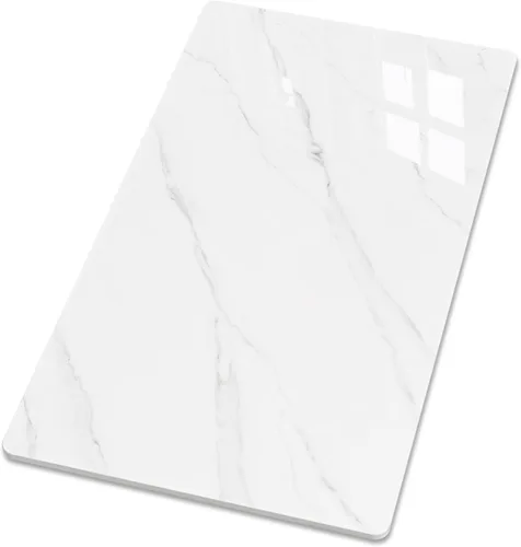 Miniatura 16 de Square Table Top, 19.6” White Sintered Stone Tabletop, DIY Replacement & Cover Marble Desktop, Scratch & Wear Resistant, Suitable for Indoor &