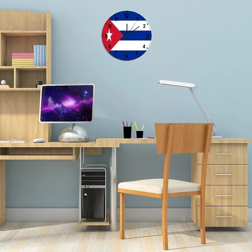 Miniatura 661 de Cheyan Reloj de pared con bandera de Canadá de 12 pulgadas, silencioso, sin tictac, de PVC, funciona con pilas, reloj redondo decorativo, regalo