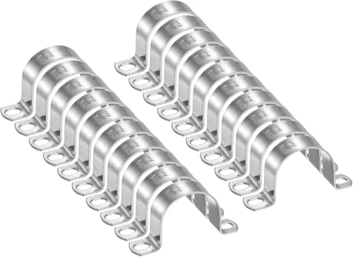 Miniatura 40 de HARFINGTON 10 abrazaderas de conducto de 5/16 pulgadas y 0.315 in, abrazadera de tubo M8 U, correa de tubo rígida de acero inoxidable, soporte
