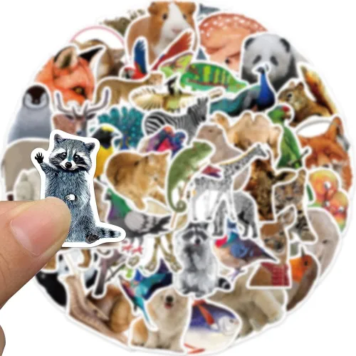 Miniatura 3 de Calcomanías lindas de animales para niños y adolescentes, calcomanías de animales del zoológico, calcomanías realistas de animales para estudiantes