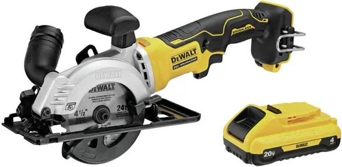 Dewalt DCS571B-DCB240-BNDL ATOMIC 20V MAX Sierra circular sin escobillas de 4-1/2 pulgadas y batería compacta de iones de litio de 4 Ah