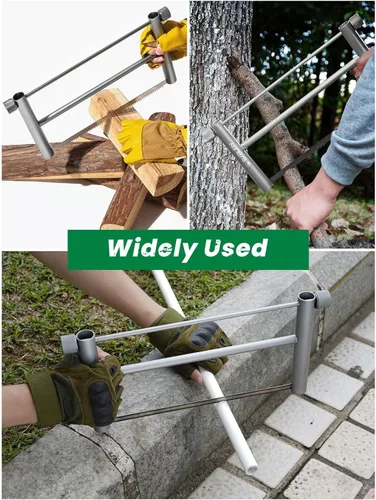 Miniatura 7 de BIBURY Sierra de mano plegable para supervivencia al aire libre, sierra de madera plegable portátil con 2 piezas de hoja reemplazable de 31,5 cm