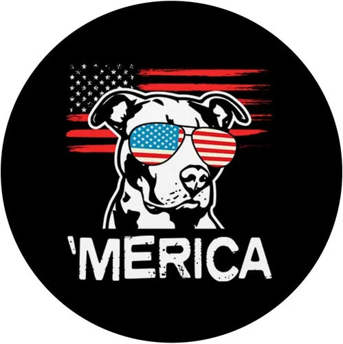 Miniatura 3 de Merica Pitbull América Bandera Pit Bull perro Tech regalo – popsockets agarre y soporte para teléfonos y tabletas, Negro