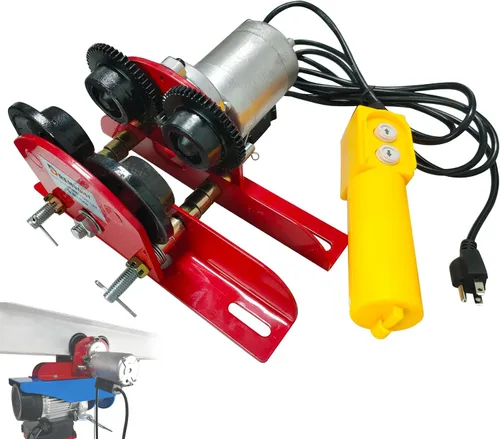 Miniatura 10 de Carro eléctrico para polipasto eléctrico, 1 tonelada 2204 libras carro de polipasto eléctrico, 2.68 "-4.33" ancho de brida de haz ajustable