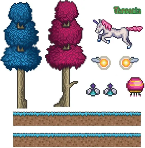 Miniatura 2 de Terraria Hallow Biome - Calcomanías de pared (juego de 9 piezas)