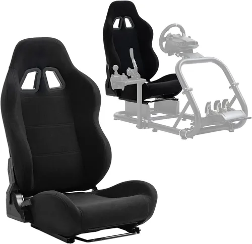 Minneer Asiento de carreras de doble bloqueo deslizante de carga de 300 libras, ángulo ajustable, cómodo, ergonómico, asiento grande y alto, silla