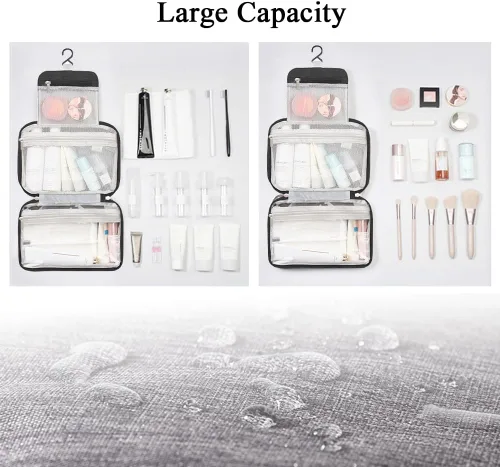 Miniatura 6 de Neceser colgante para viajes, bolsa organizadora de maquillaje impermeable para hombres y mujeres, bolsa de almacenamiento portátil de cosméticos