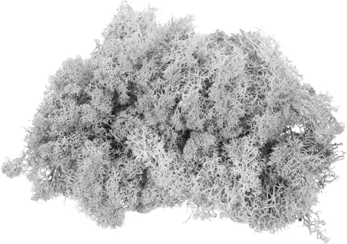 Miniatura 26 de MECCANIXITY Musgo de reno preservado de 4.6 onzas, musgo artificial decorativo gris para plantas en maceta, manualidades de interiores, centros