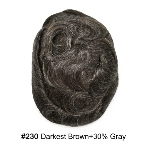 Miniatura 2 de Toupee para hombres Sistema de reemplazo de cabello humano real, postizo de encaje suizo suave para hombres, sistema de pelo tupé, protesis capilar