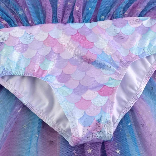 Miniatura 5 de EQSJIU Ballet Leotard with Tutu Skirt for Girls Dance Gymnastics Toddlers Sparkly Snowflake Party Dress Outfit Kids