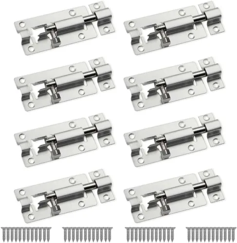 Miniatura 9 de SANATO Pestillo de perno de barril deslizante de 3 pulgadas, cerradura deslizante de acero inoxidable para seguridad de puerta, negro (4 piezas)