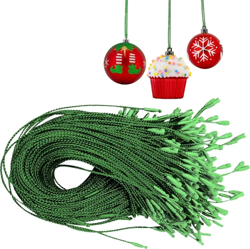 R'ND Toys Ganchos de adorno de Navidad – Árbol fácil de cinta de cierre metálico para decoración colgante – Paquete de 200 unidades (verde)