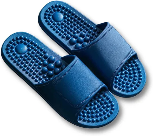 Pantuflas de masaje de acupresión, sandalias de reflexología terapéutica para masaje de acupuntura de pies, sandalias de casa con soporte de arco